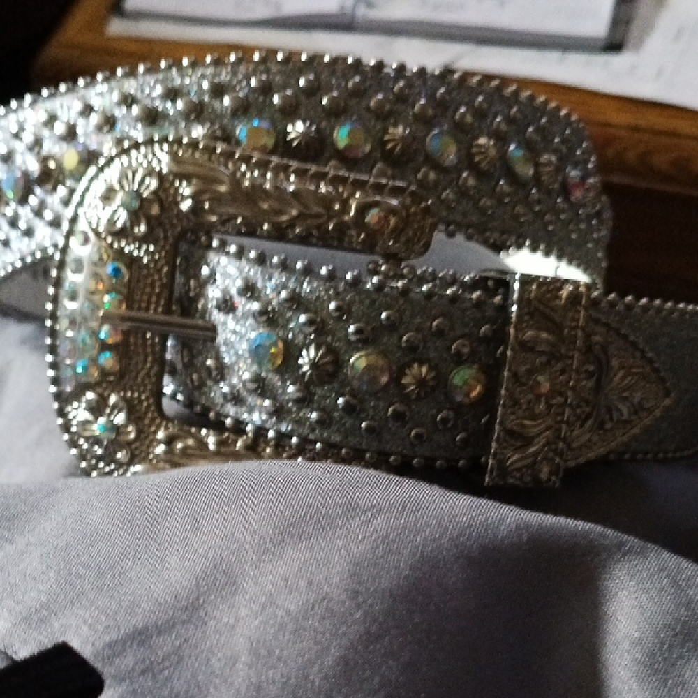 Silver Rhinestone Belt
